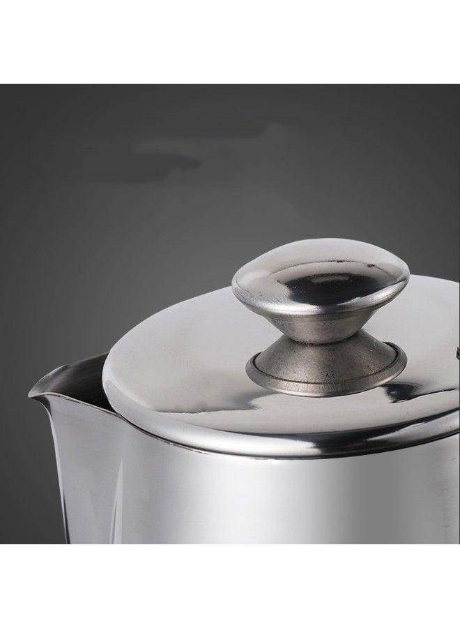 Stainless Steel Milk Pitcher With Lid,Milk Frother Cup Stainless Steel Creamer Steaming Pitcher Coffee Frother Cup (350ml) - Image 5